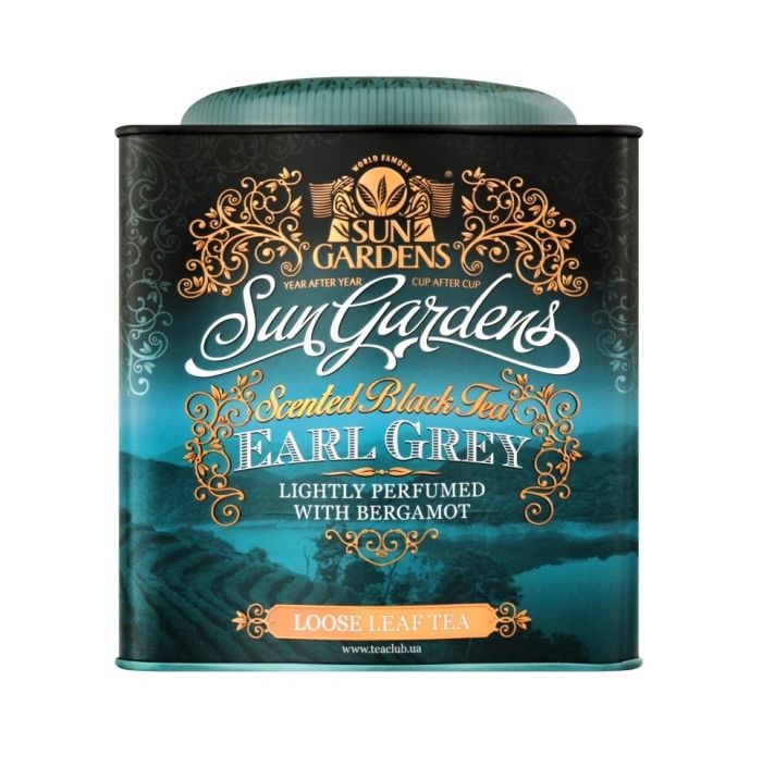 Чай чорний Sun Gardens Earl Gray, 150 г жерстяна банка