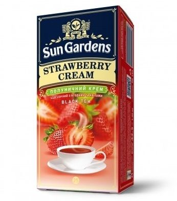 Чай чорний Sun Gardens Strawberry Cream, 25 пакетиків